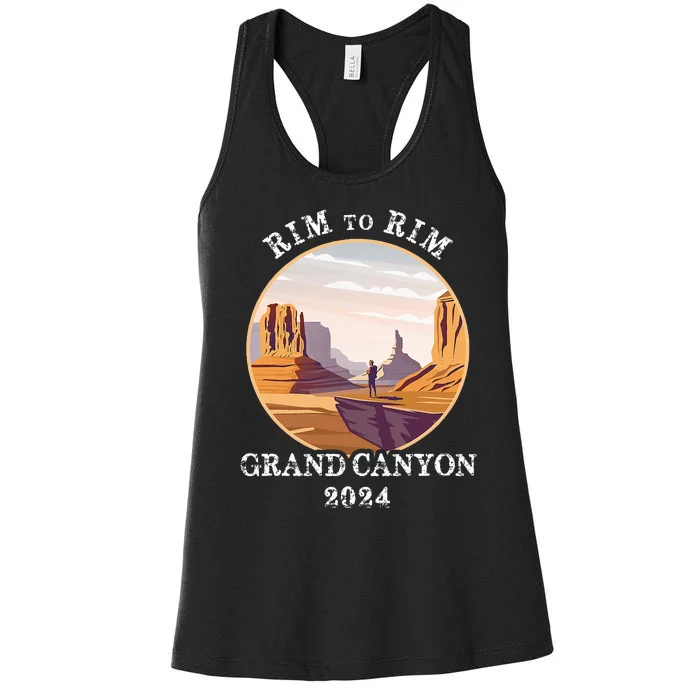 South Rim To North Rim Grand Canyon National Park Hiking Women's Racerback Tank