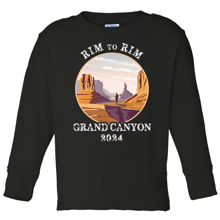 South Rim To North Rim Grand Canyon National Park Hiking Toddler Long Sleeve Shirt