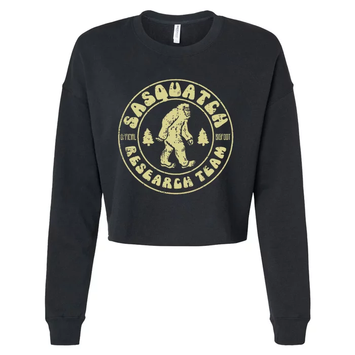 Sasquatch Research Team Funny Bigfoot Yeti Cropped Pullover Crew