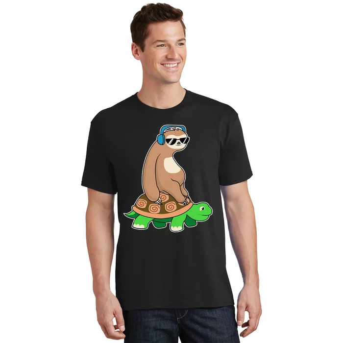 Sloth Riding Turtle Lazy Sloth Gift T-Shirt