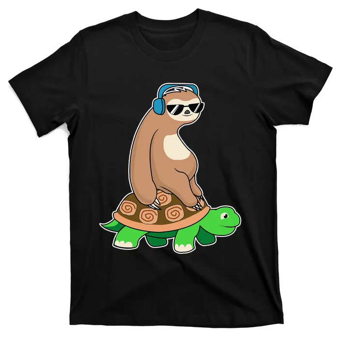 Sloth Riding Turtle Lazy Sloth Gift T-Shirt