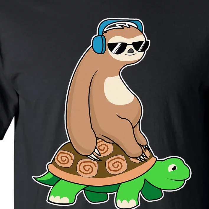 Sloth Riding Turtle Lazy Sloth Gift Tall T-Shirt