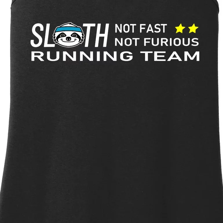 Sloth Running Team Not Fast Not Furious Ladies Essential Tank