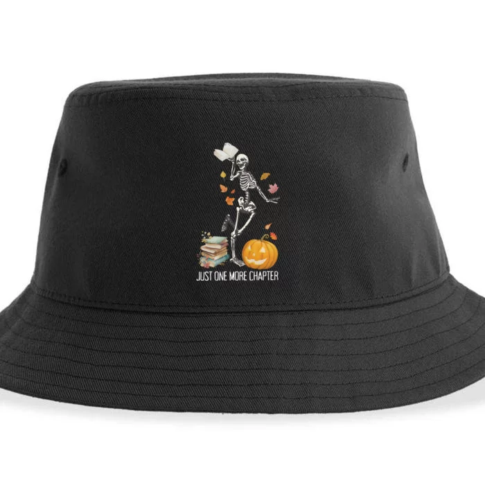 Skeleton Reading Teacher Halloween Librarian Sustainable Bucket Hat