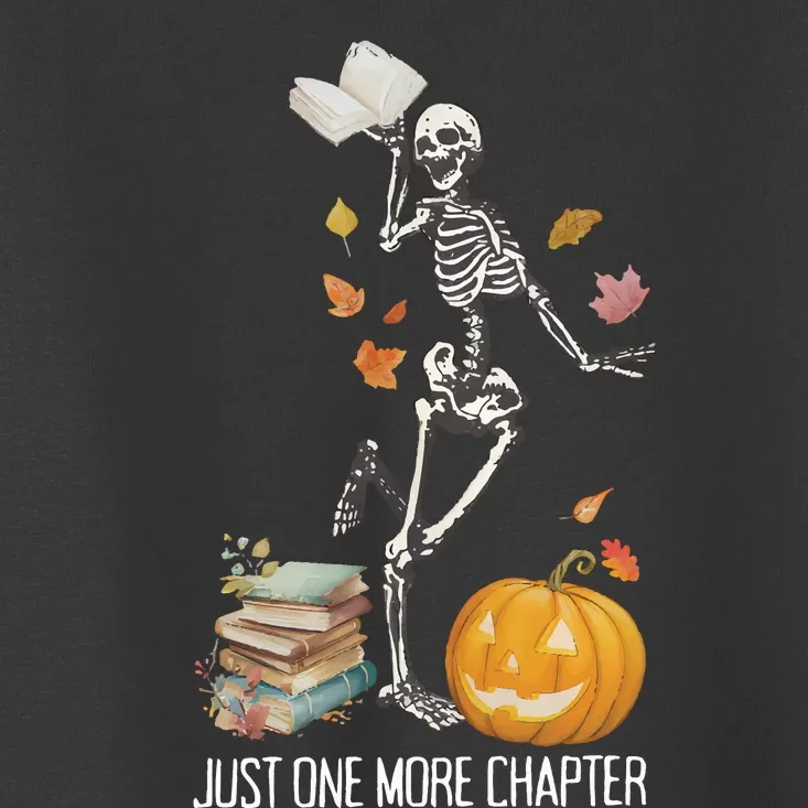 Skeleton Reading Teacher Halloween Librarian Toddler T-Shirt