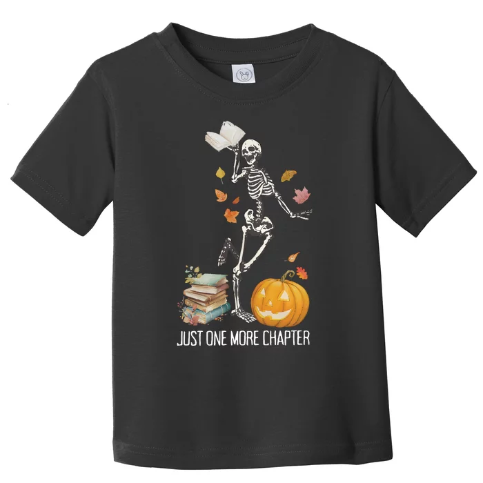 Skeleton Reading Teacher Halloween Librarian Toddler T-Shirt