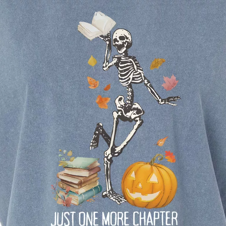 Skeleton Reading Teacher Halloween Librarian Garment-Dyed Women's Muscle Tee