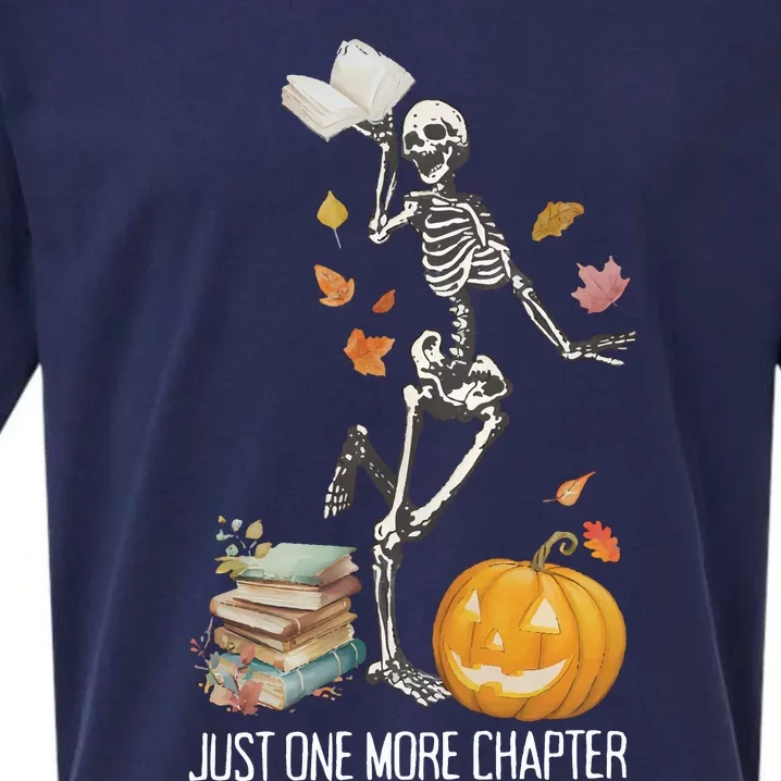 Skeleton Reading Teacher Halloween Librarian Sueded Cloud Jersey T-Shirt