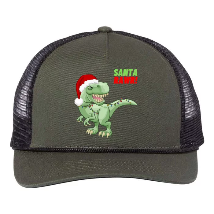 Santa Rawr! Tee Fa Ra Rawr Dinosaur Tgiftrex Christmas Gift Retro Rope Trucker Hat Cap