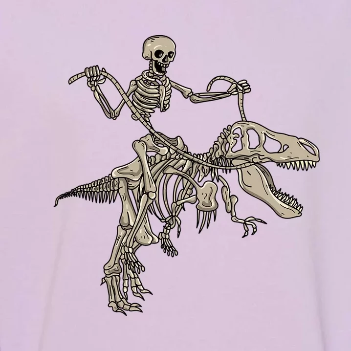 Skeleton Riding TRex Cute Dino Lovers Funny Gift Cute Gift Garment-Dyed Sweatshirt