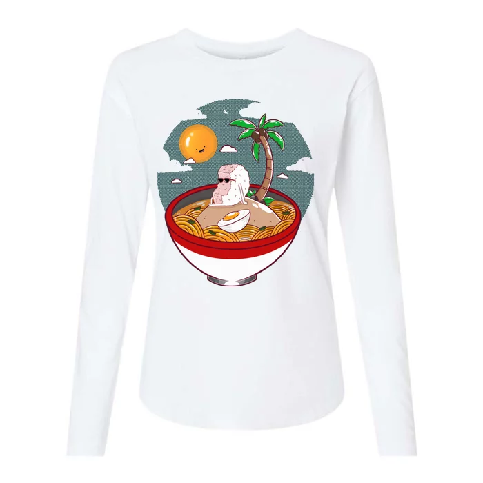 Summer Ramen Tropical Inspired Design For The Ultimate Beach Vibes Womens Cotton Relaxed Long Sleeve T-Shirt