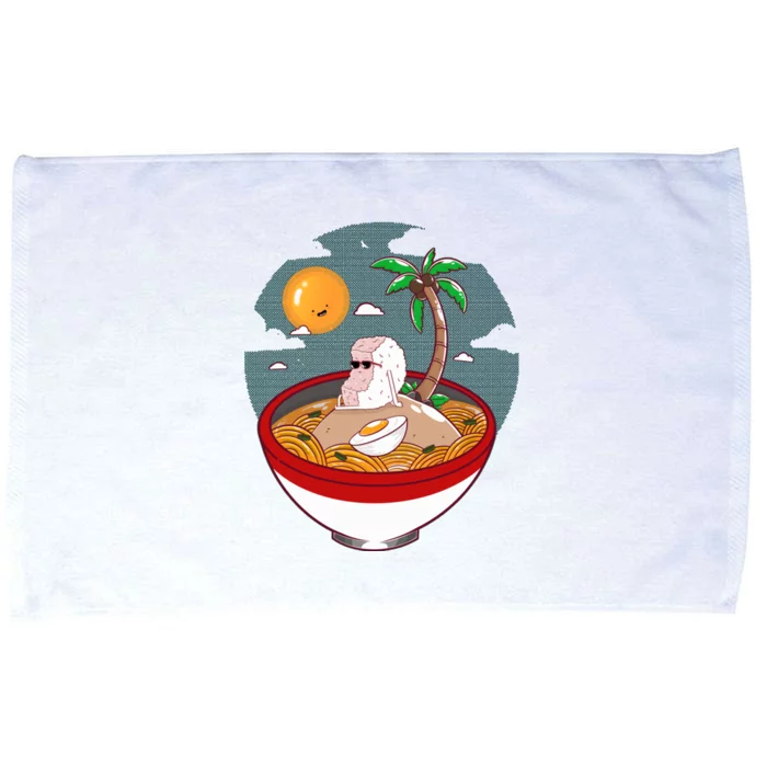 Summer Ramen Tropical Inspired Design For The Ultimate Beach Vibes Microfiber Hand Towel