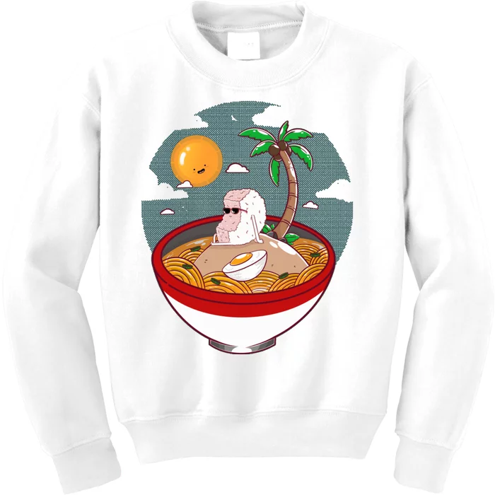 Summer Ramen Tropical Inspired Design For The Ultimate Beach Vibes Kids Sweatshirt