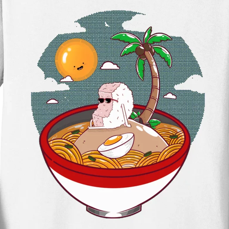 Summer Ramen Tropical Inspired Design For The Ultimate Beach Vibes Kids Long Sleeve Shirt