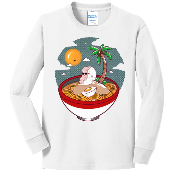 Summer Ramen Tropical Inspired Design For The Ultimate Beach Vibes Kids Long Sleeve Shirt