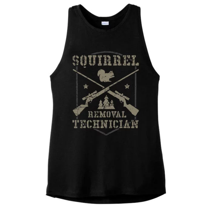 Squirrel Removal Technician Squirrel Hunting Squirrel Hunter Ladies Tri-Blend Wicking Tank