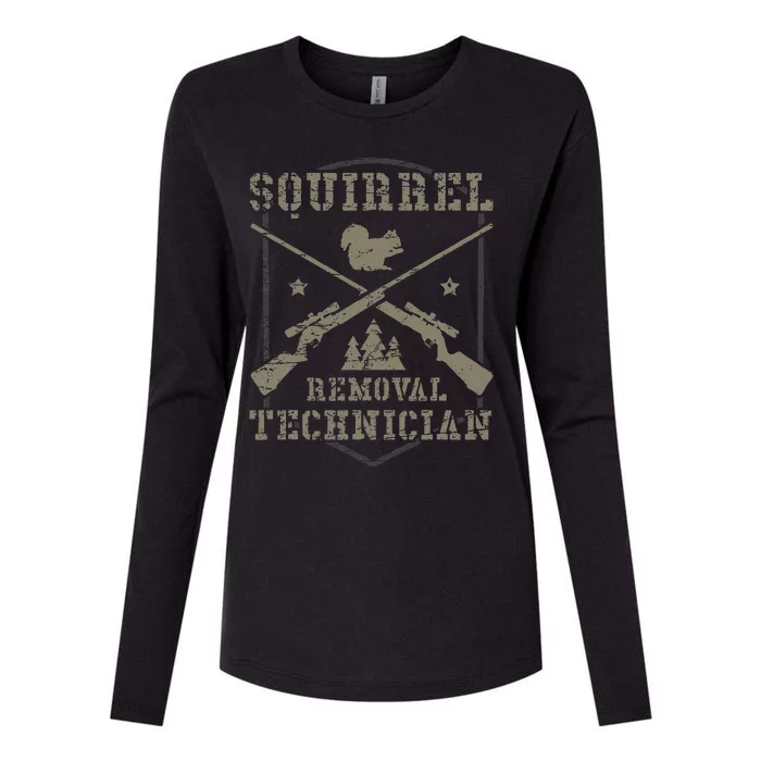 Squirrel Removal Technician Squirrel Hunting Squirrel Hunter Womens Cotton Relaxed Long Sleeve T-Shirt