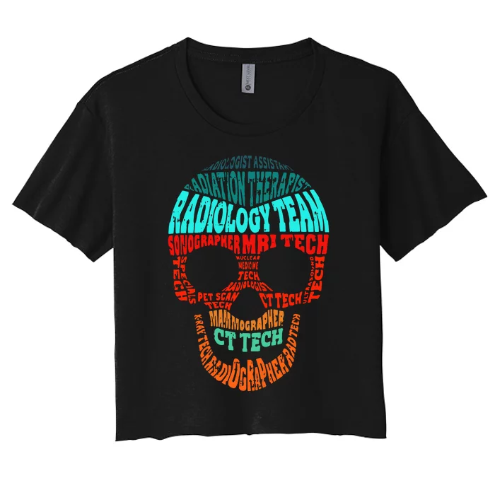 Skull Radiologic Technologist Women's Crop Top Tee