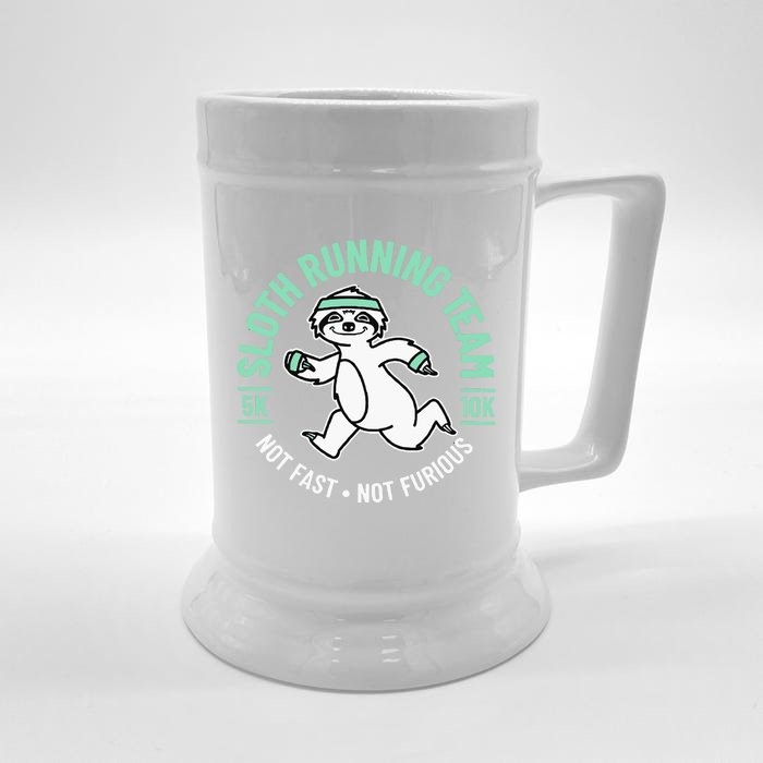 Sloth Running Team Not Fast Not Furious Front & Back Beer Stein