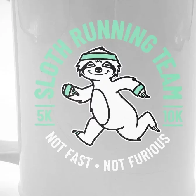 Sloth Running Team Not Fast Not Furious Front & Back Beer Stein