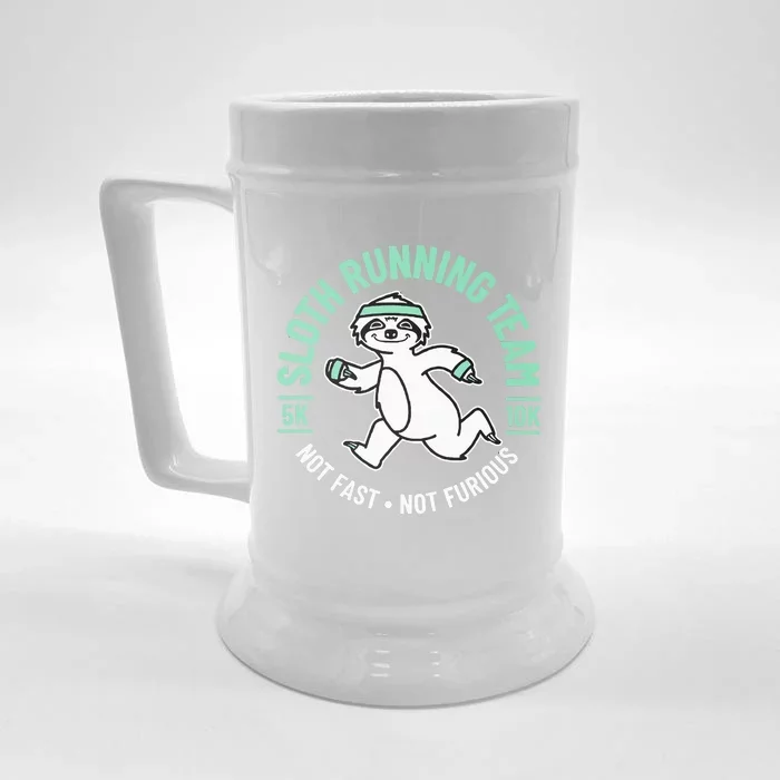 Sloth Running Team Not Fast Not Furious Front & Back Beer Stein