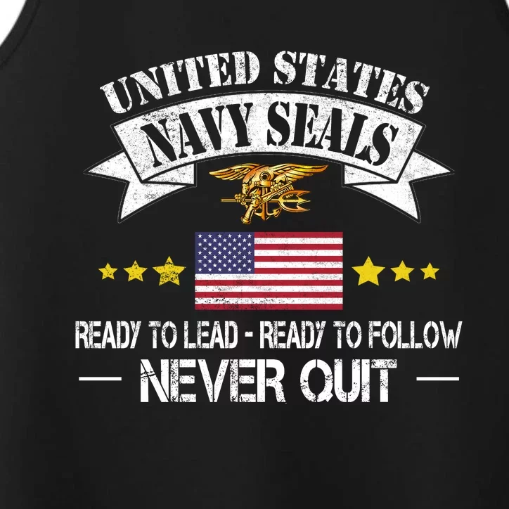 Seals Ready To Lead Ready To Follow Never Quit Na Vy Veteran Performance Tank