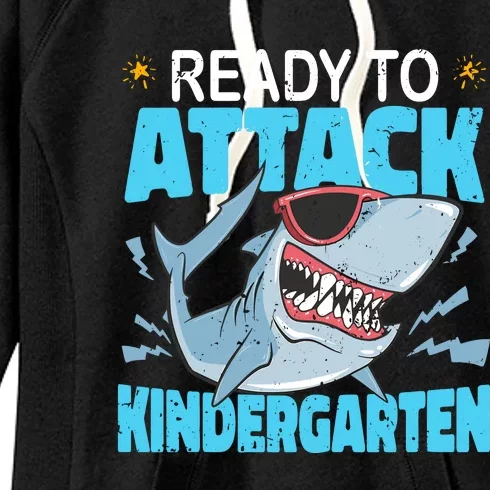 Shark Ready To Attack Kindergarten First Day Of School Women's Fleece Hoodie