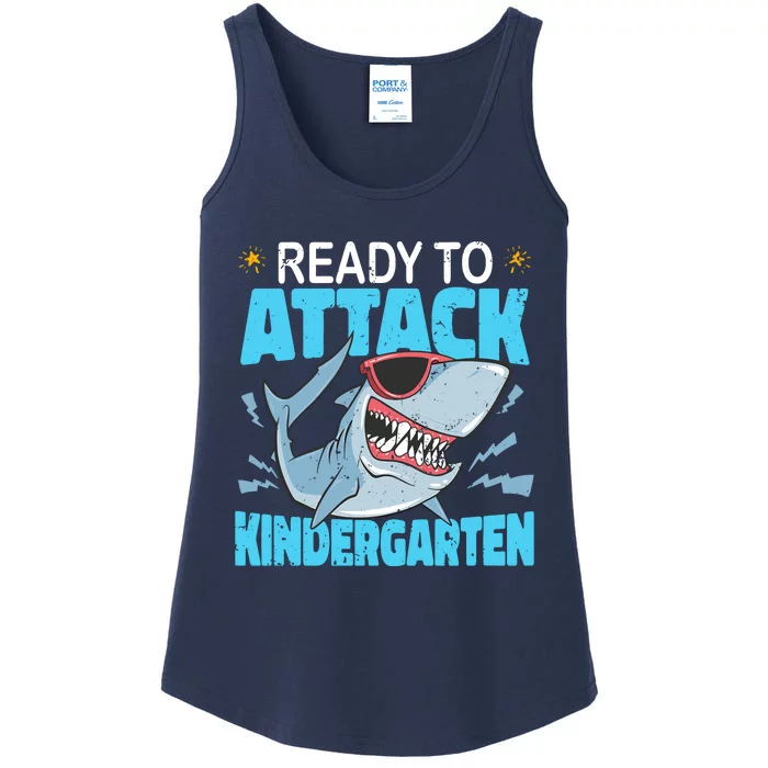 Shark Ready To Attack Kindergarten First Day Of School Ladies Essential Tank