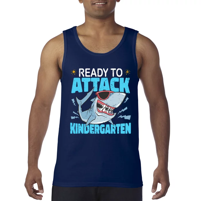 Shark Ready To Attack Kindergarten First Day Of School Tank Top