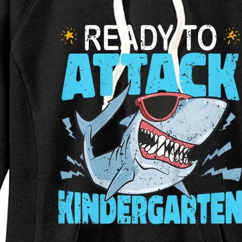 Shark Ready To Attack Kindergarten First Day Of School Women's Fleece Hoodie