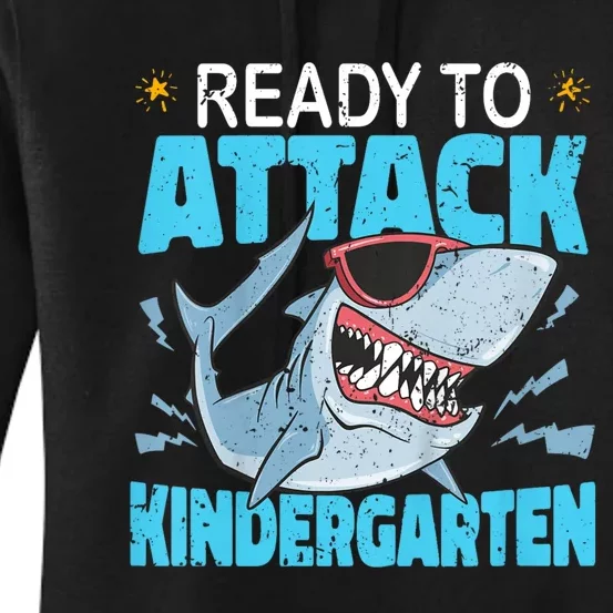 Shark Ready To Attack Kindergarten First Day Of School Women's Pullover Hoodie