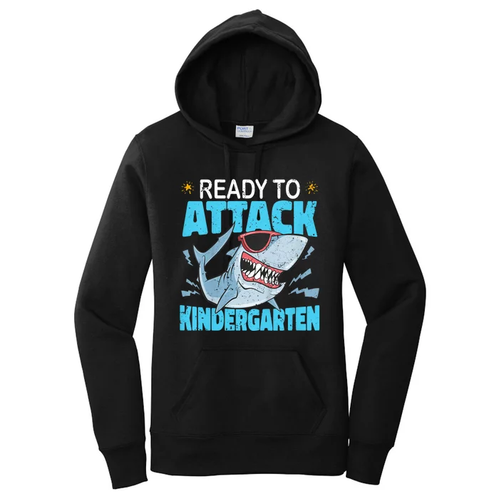 Shark Ready To Attack Kindergarten First Day Of School Women's Pullover Hoodie