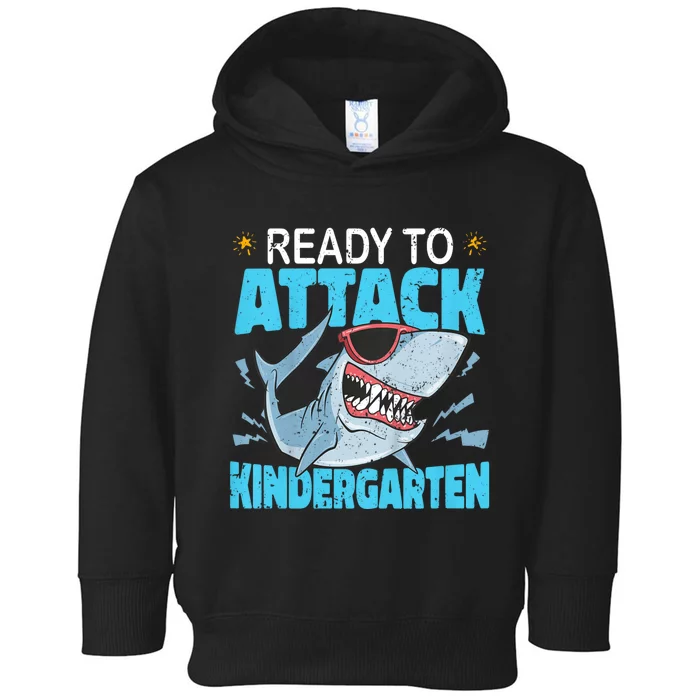 Shark Ready To Attack Kindergarten First Day Of School Toddler Hoodie