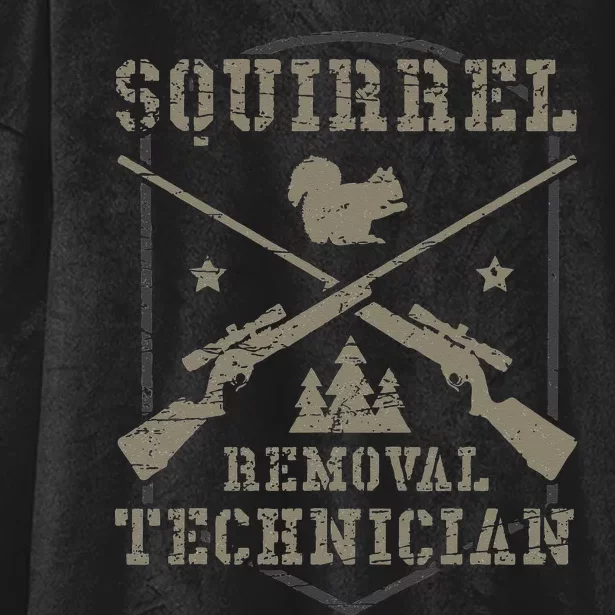 Squirrel Removal Technician Squirrel Hunting Squirrel Hunter Hooded Wearable Blanket