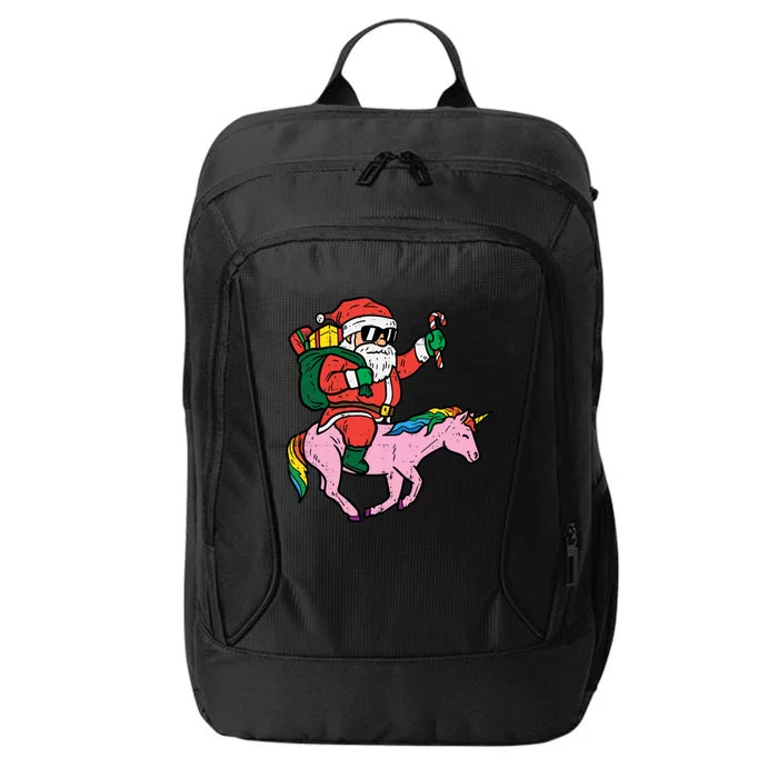 Santa Riding Unicorn Toddler Girls Xmas Christmas Pajamas Pj Gift City Backpack