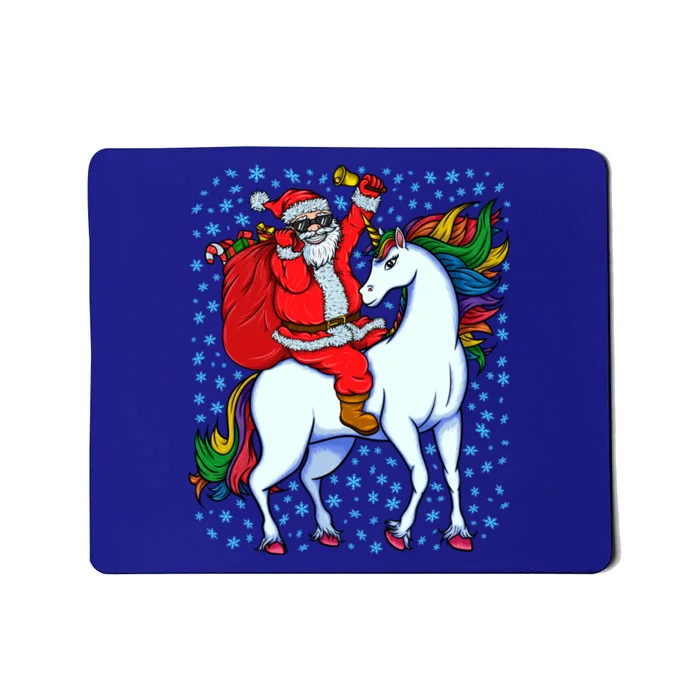 Santa Riding Unicorn Christmas Party Xmas Gift Funny Gift Mousepad