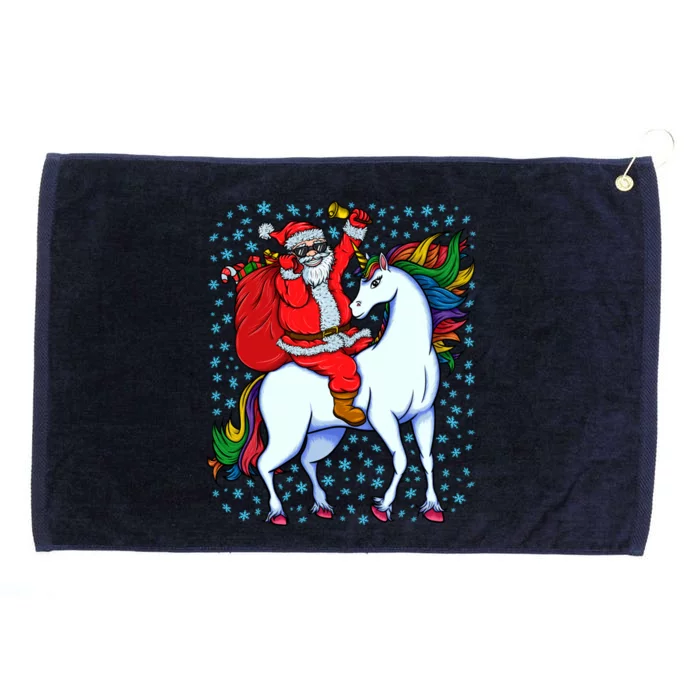 Santa Riding Unicorn Christmas Party Xmas Gift Funny Gift Grommeted Golf Towel