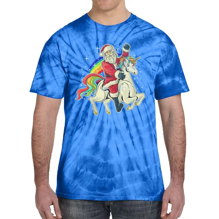 Santa Riding Unicorn Funny Christmas Cool Gift Tie-Dye T-Shirt