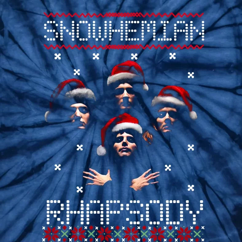 Snowhemian Rhapsody Ugly Christmas Tie-Dye T-Shirt