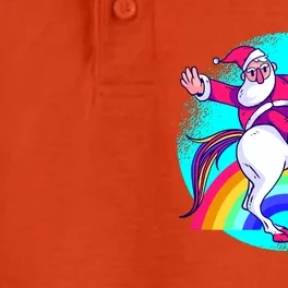 Santa Riding Unicorn Dry Zone Grid Performance Polo