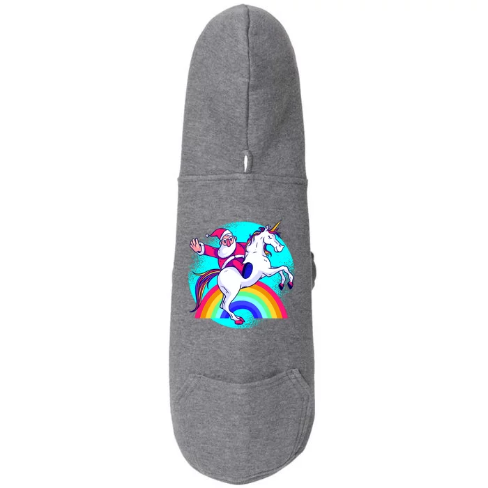 Santa Riding Unicorn Doggie 3-End Fleece Hoodie