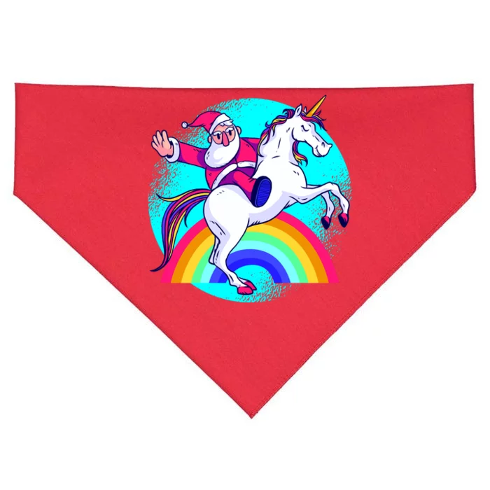 Santa Riding Unicorn USA-Made Doggie Bandana