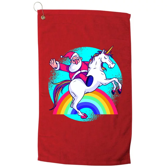 Santa Riding Unicorn Platinum Collection Golf Towel