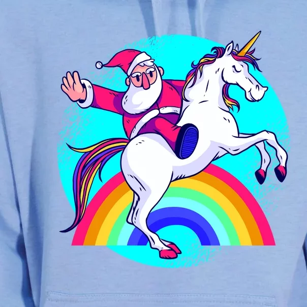 Santa Riding Unicorn Unisex Surf Hoodie