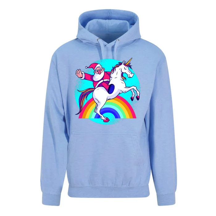 Santa Riding Unicorn Unisex Surf Hoodie