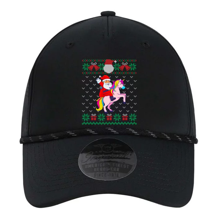 Santa Riding Unicorn Ugly Christmas Sweater Girls Cute Gift Performance The Dyno Cap