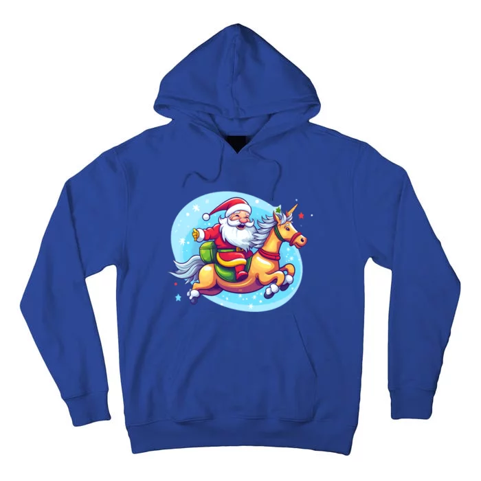 Santa Riding Unicorn Design Christmas Unicorn Great Gift Tall Hoodie