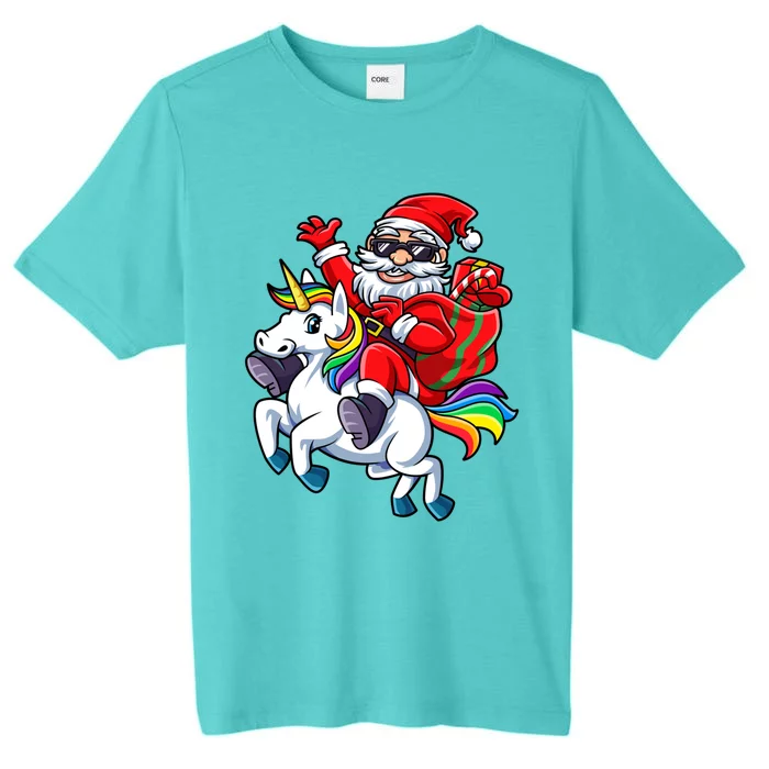 Santa Riding Unicorn Funny Christmas Xmas Santa Claus Meaningful Gift ChromaSoft Performance T-Shirt