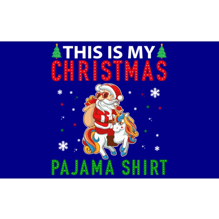 Santa Riding Unicorn This Is My Christmas Pajama Xmas Funny Gift Bumper Sticker