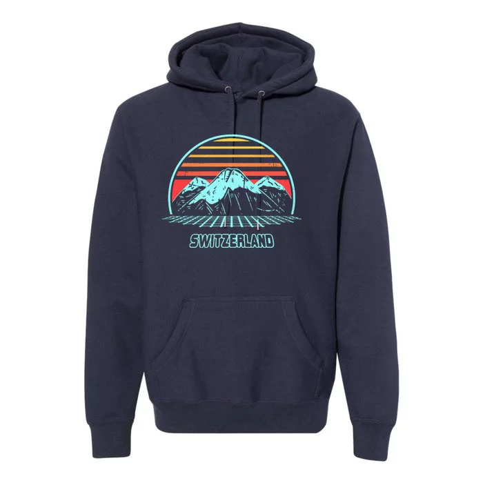 Switzerland Retro Vintage 80s Style Premium Hoodie